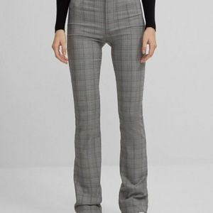 Bershka Plaid Flared Pants